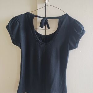 Chic Black Short Sleeve Women's Top